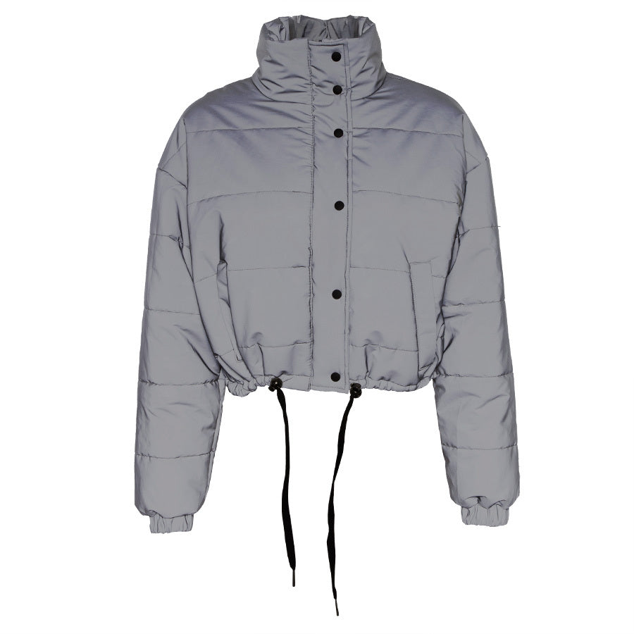 Domineering Bombing Street Warm High-neck Reflective Jacket