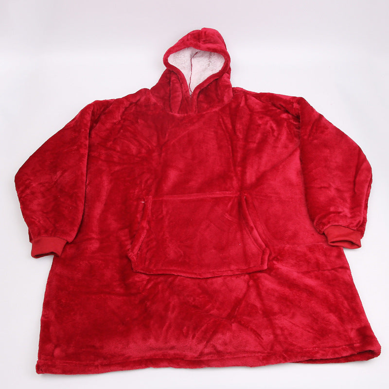 Men's And Women's Lazy Pullover Hooded Fleece Sweater Warm Hoodie