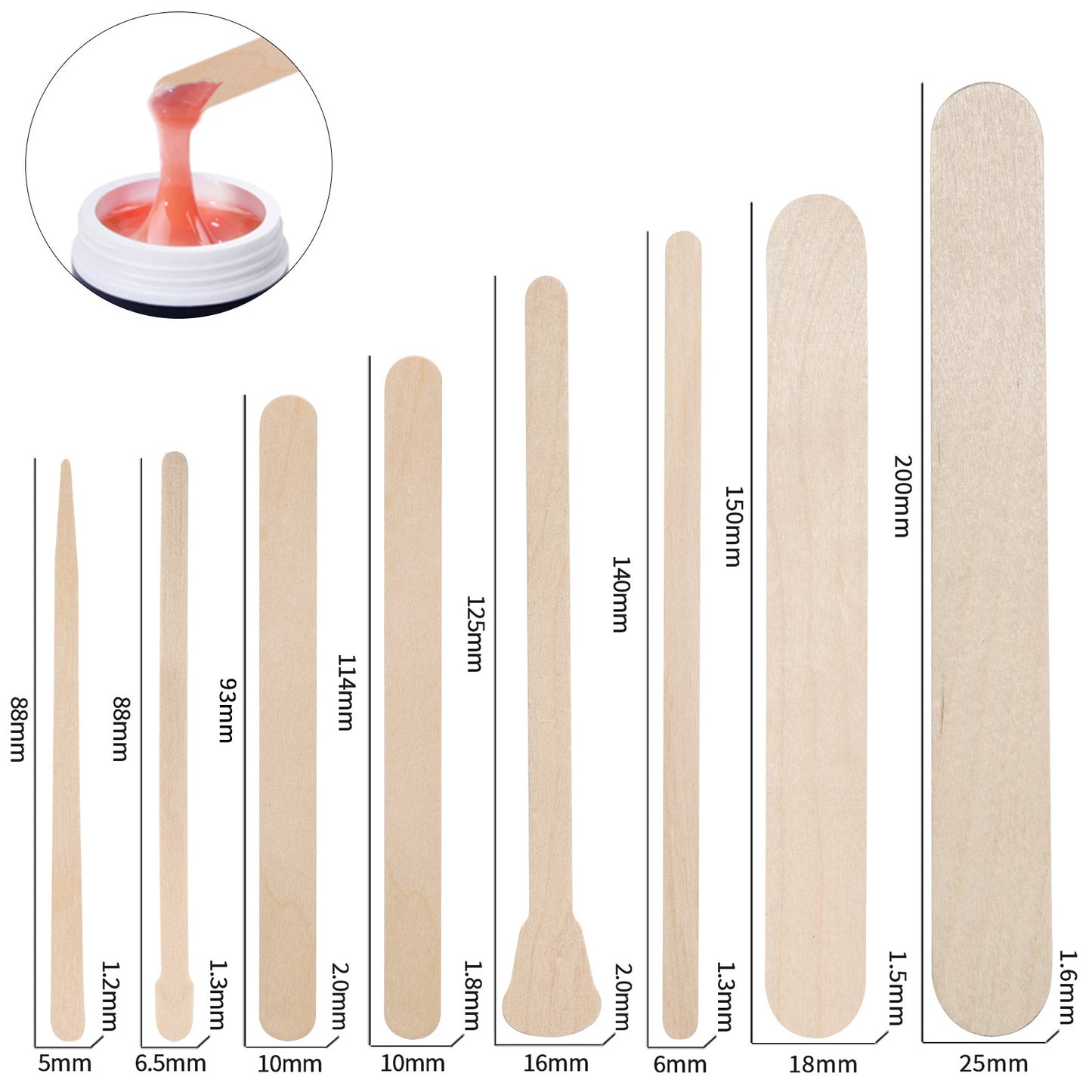 Beauty Hair Removal Care Tool Disposable Wooden Sticks