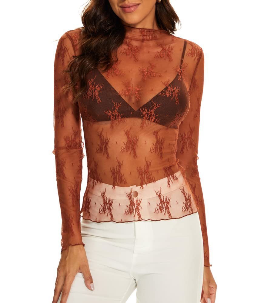 Women's Mesh Long Sleeve Layered Top